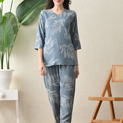 Ichaa Premium Rayon LoungeWear Set- Grey