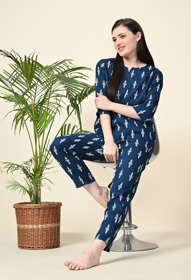 Premium Rayon Printed Night Suit