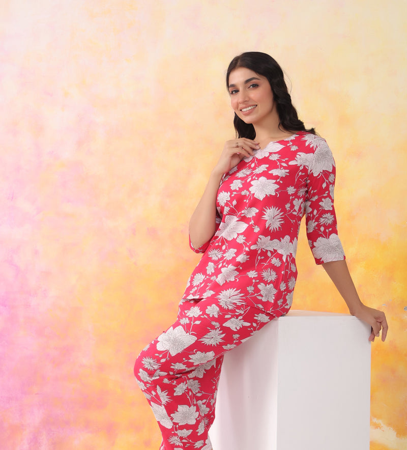 Premium Rayon Printed Night Suit