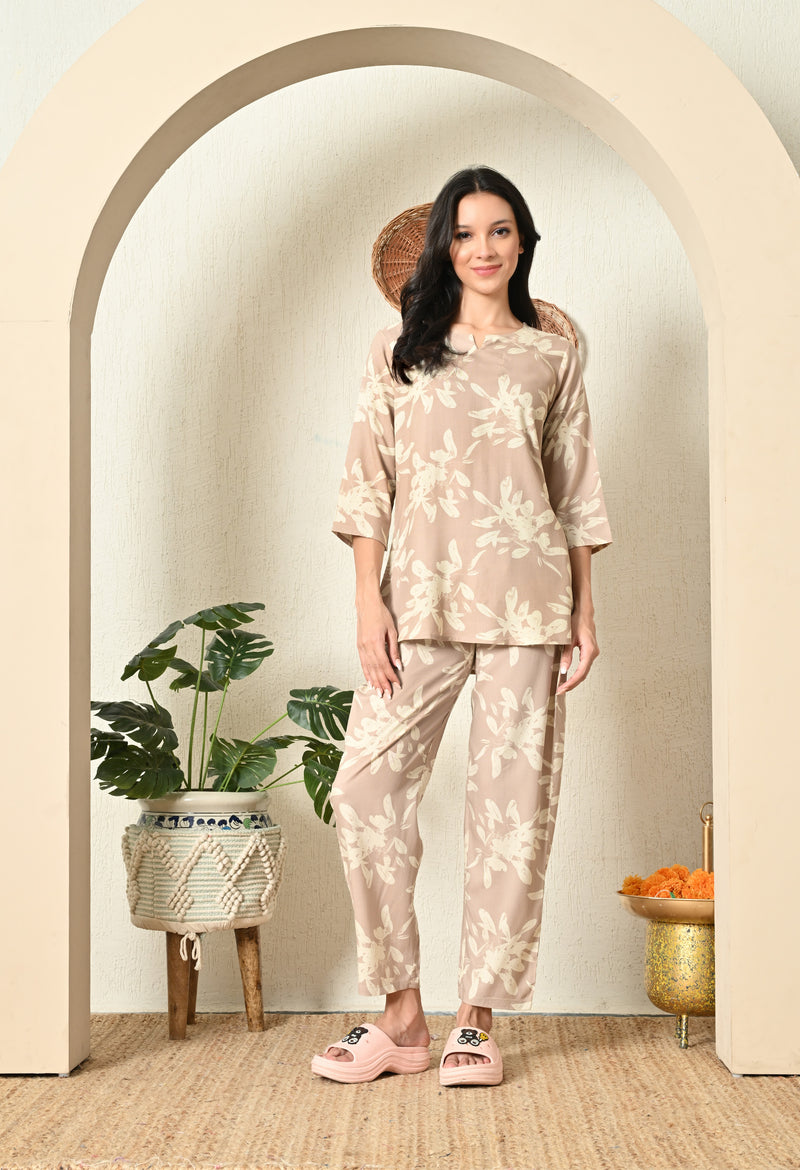Premium Rayon Printed Night Suit