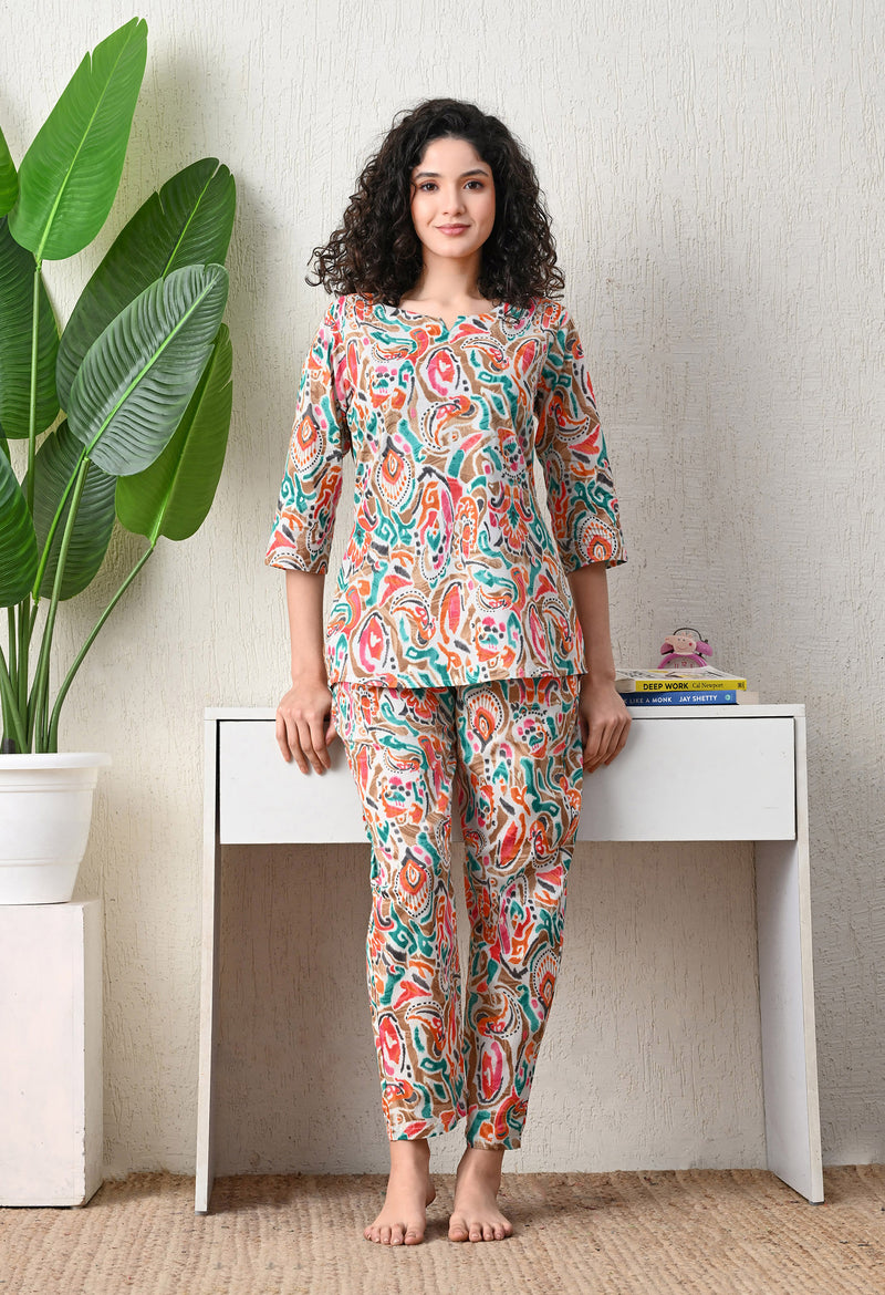 Premium Rayon Printed Night Suit