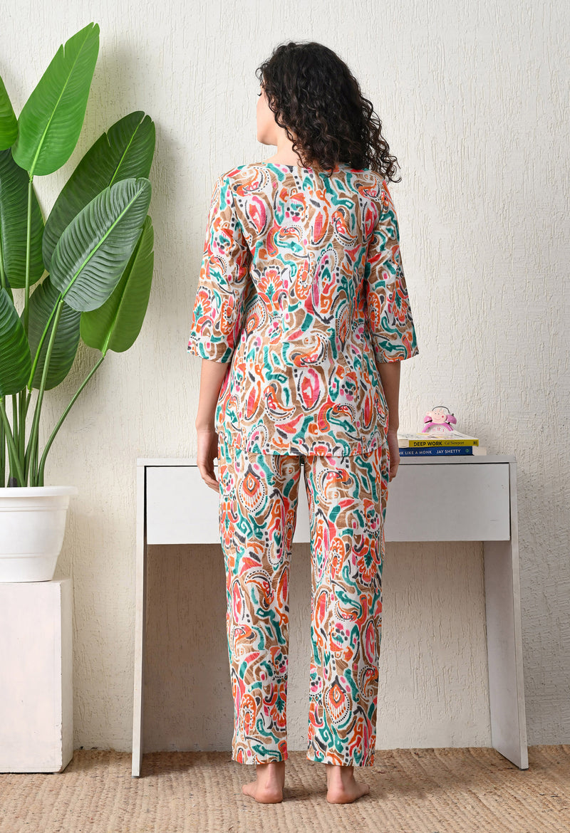Premium Rayon Printed Night Suit