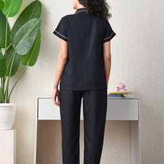 Ichaa Premium Rayon LoungeWear Set- Black