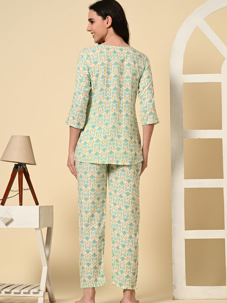 Premium Rayon Printed Night Suit