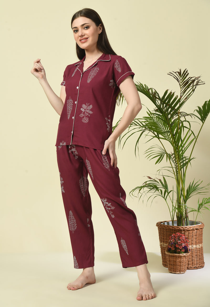 Premium Rayon Printed Night Suit