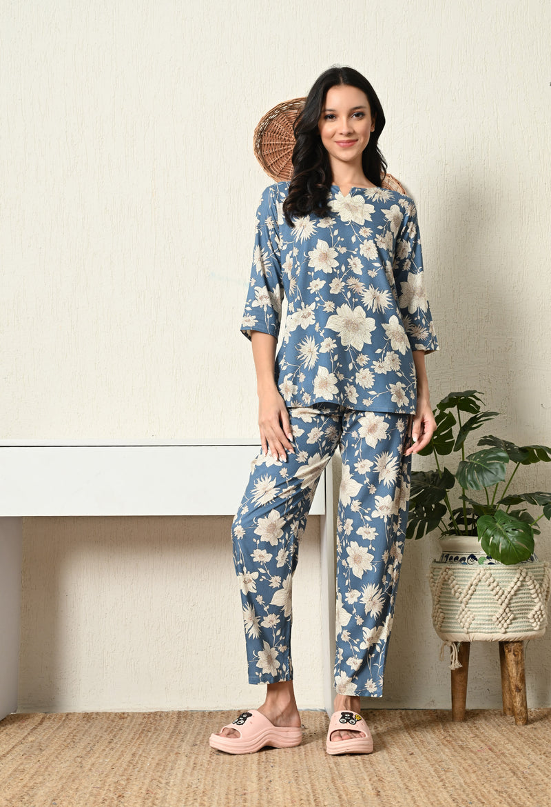 Premium Rayon Printed Night Suit