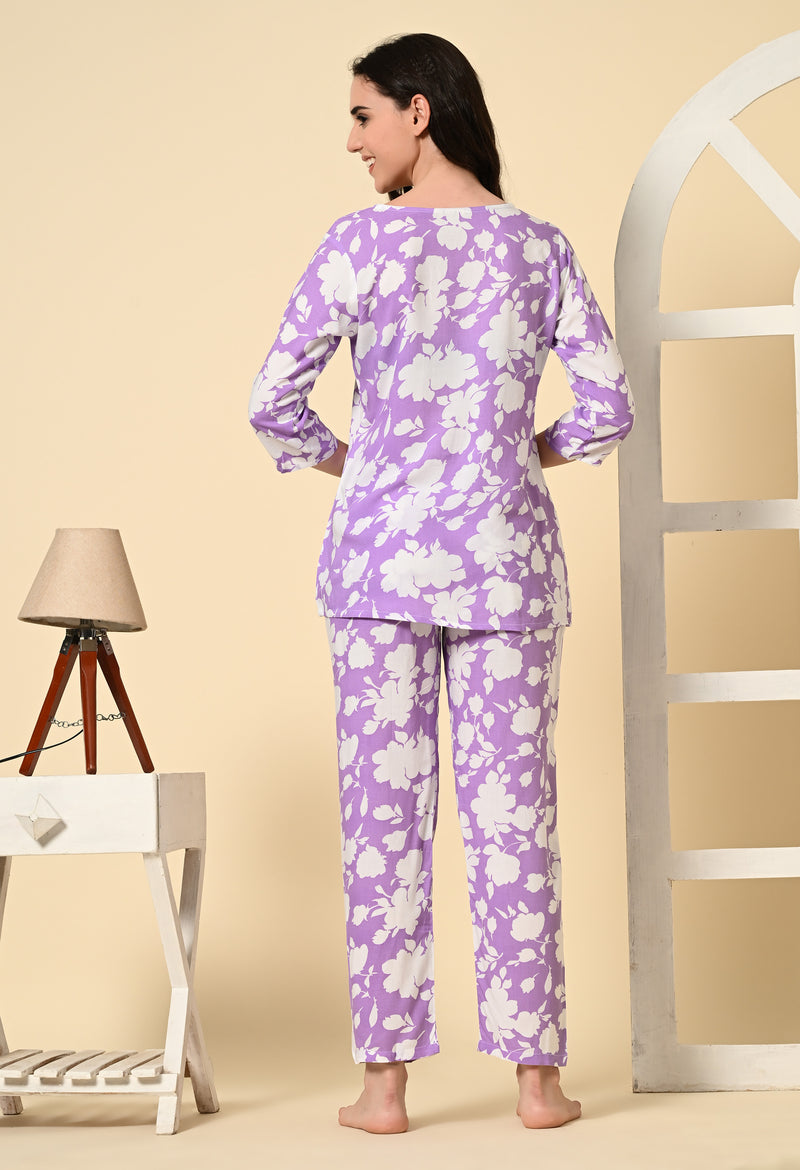 Premium Rayon Printed Night Suit