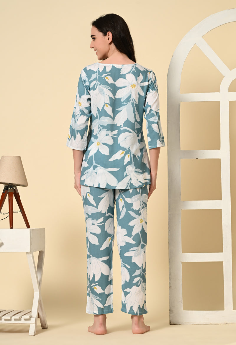 Premium Rayon Printed Night Suit