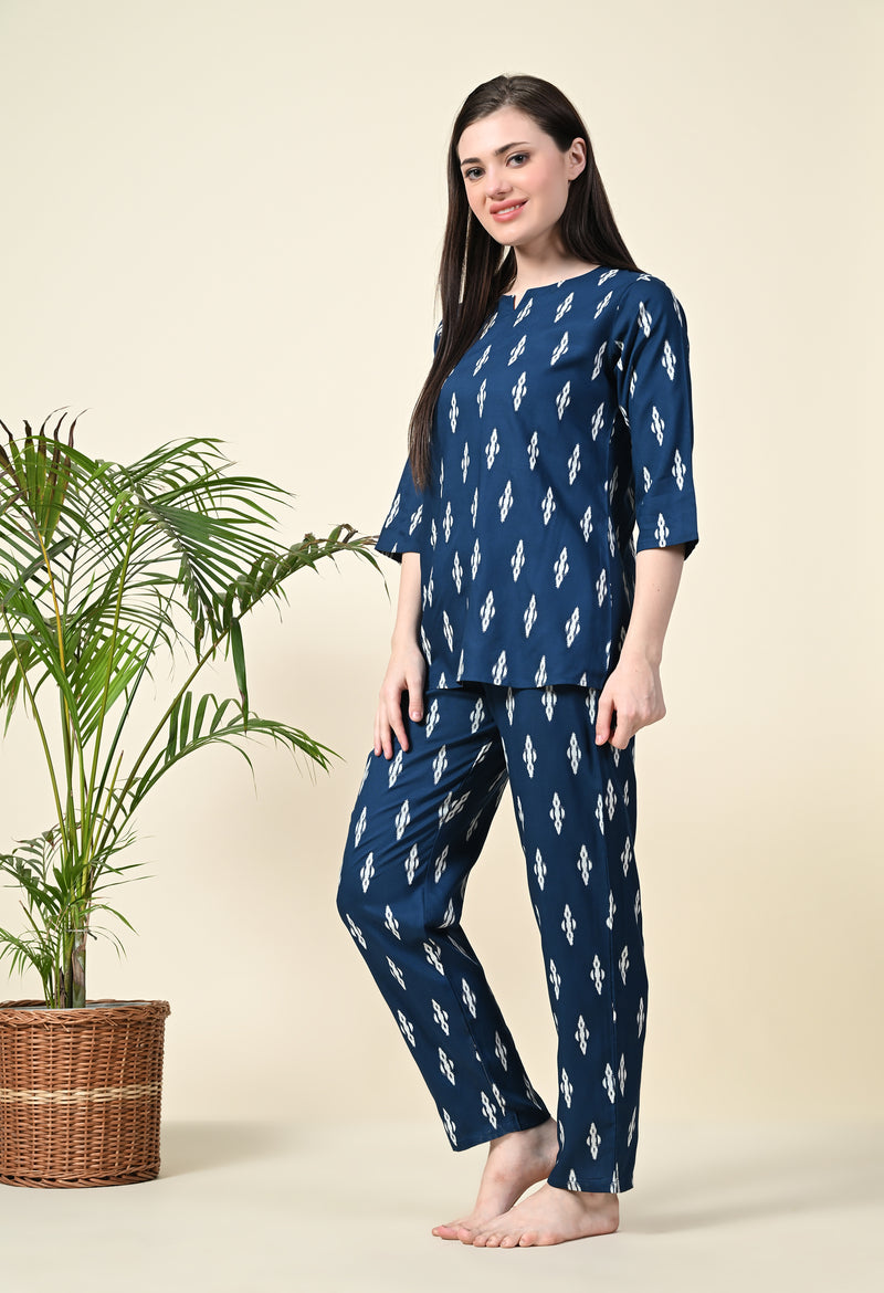 Premium Rayon Printed Night Suit