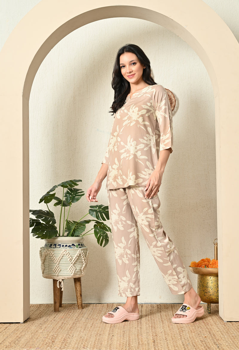 Premium Rayon Printed Night Suit