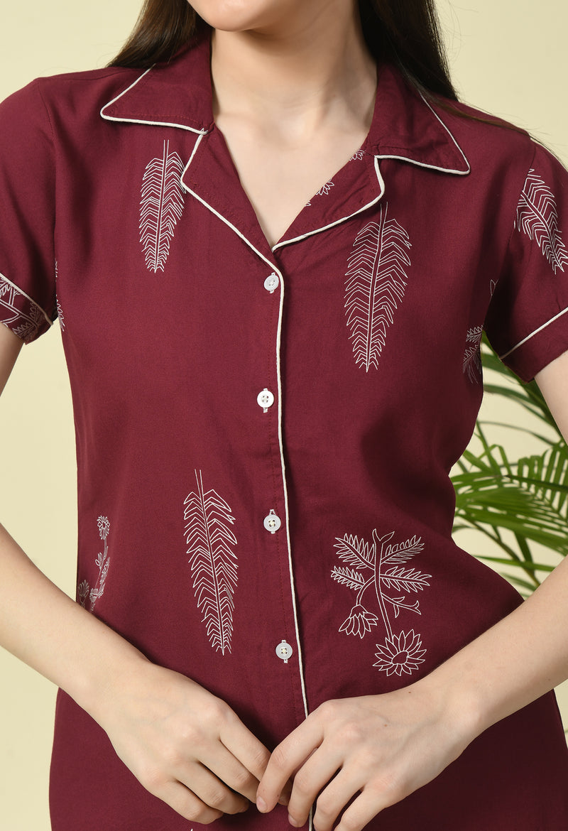 Premium Rayon Printed Night Suit