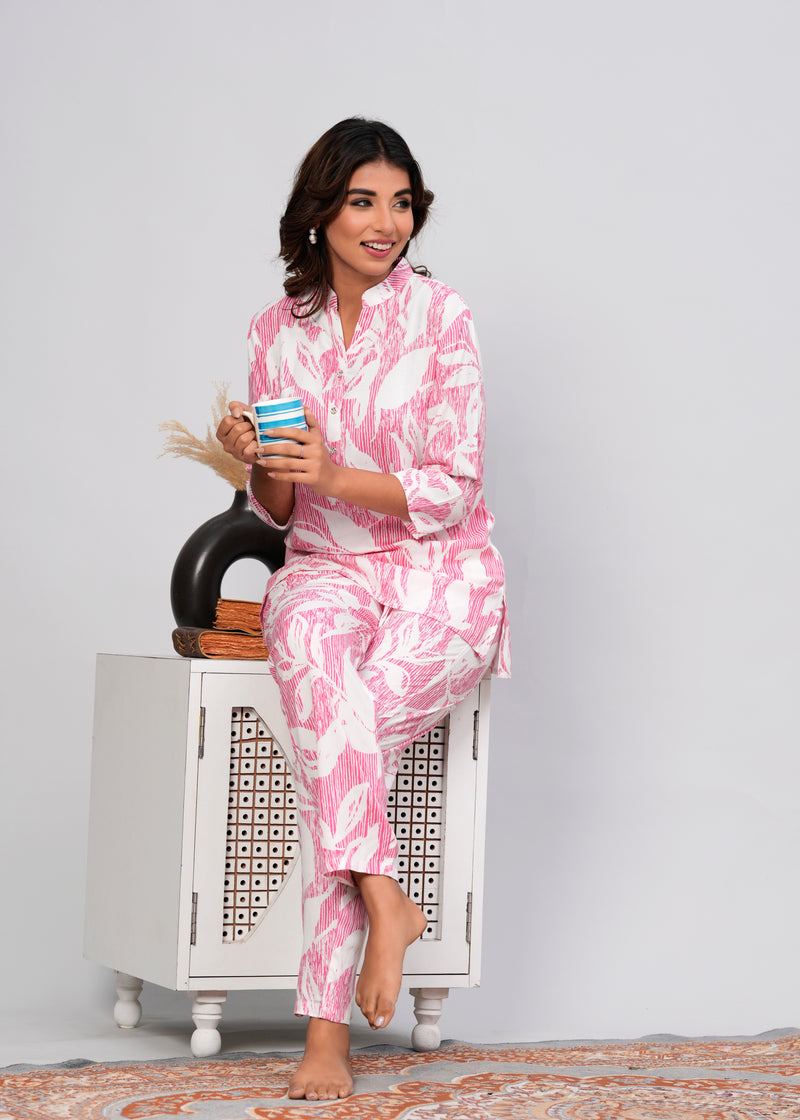 Ichaa Collar-Style Rayon Night Suit