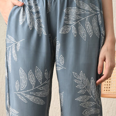 Ichaa Premium Rayon LoungeWear Set- Grey