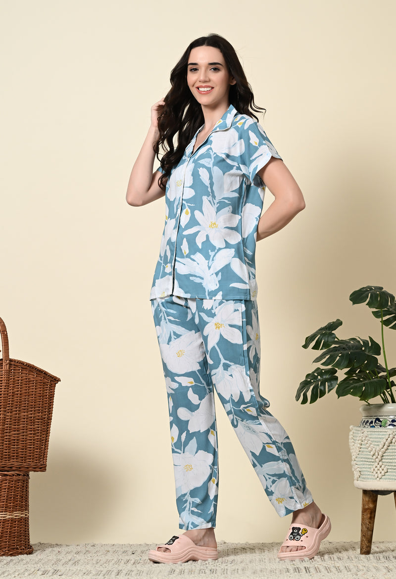 Premium Rayon Printed Night Suit