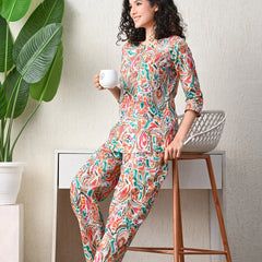 Premium Rayon Printed Night Suit