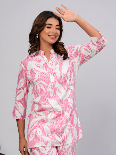 Ichaa Collar-Style Rayon Night Suit