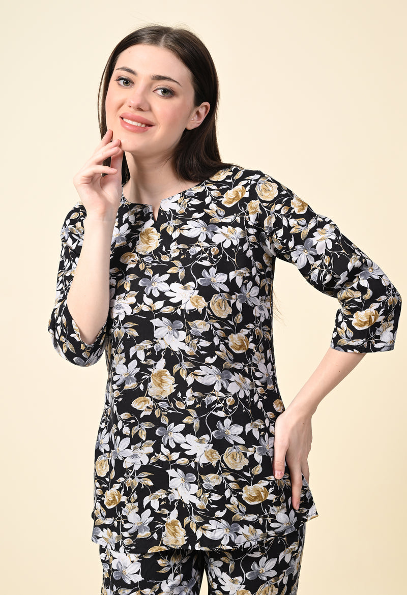 Premium Rayon Printed Night Suit