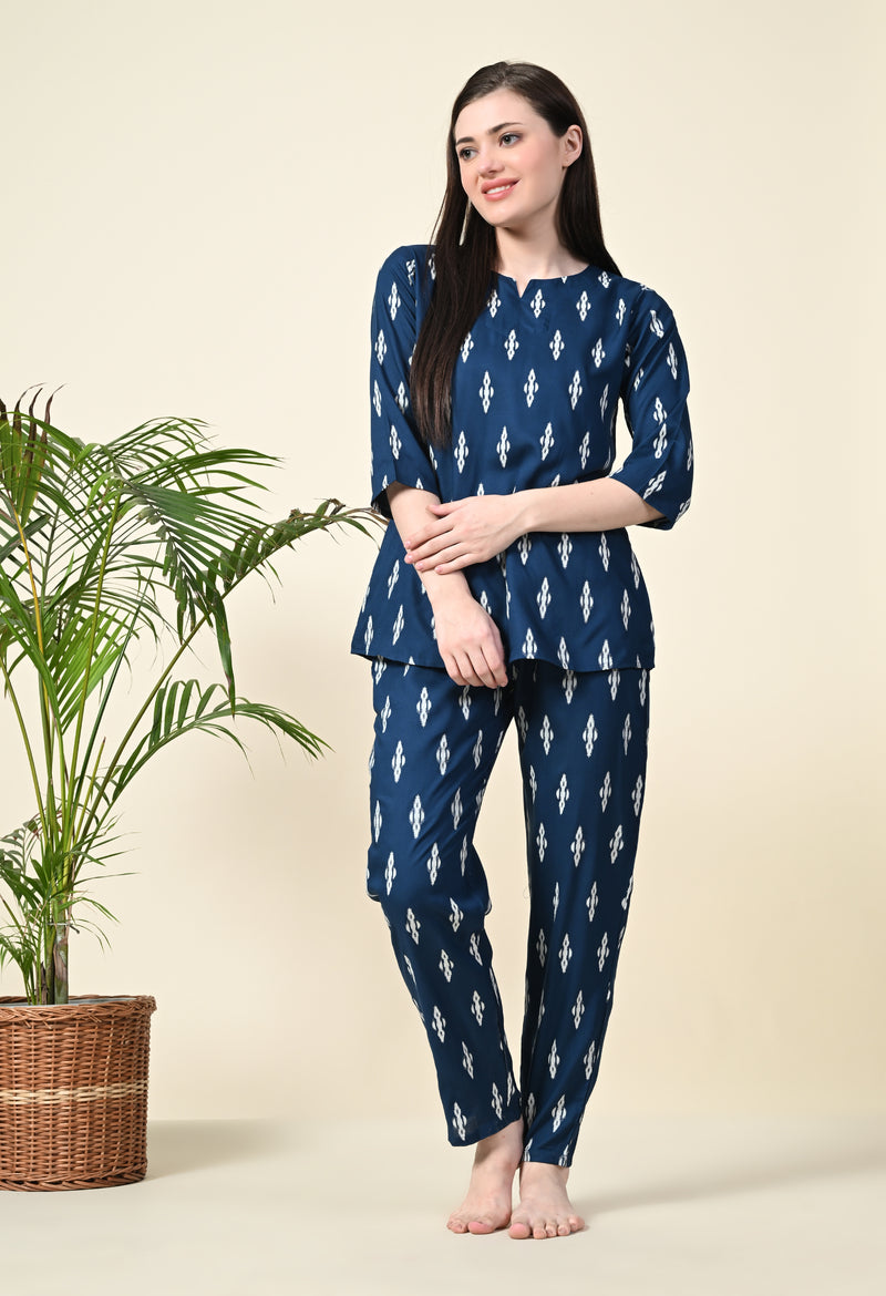 Premium Rayon Printed Night Suit