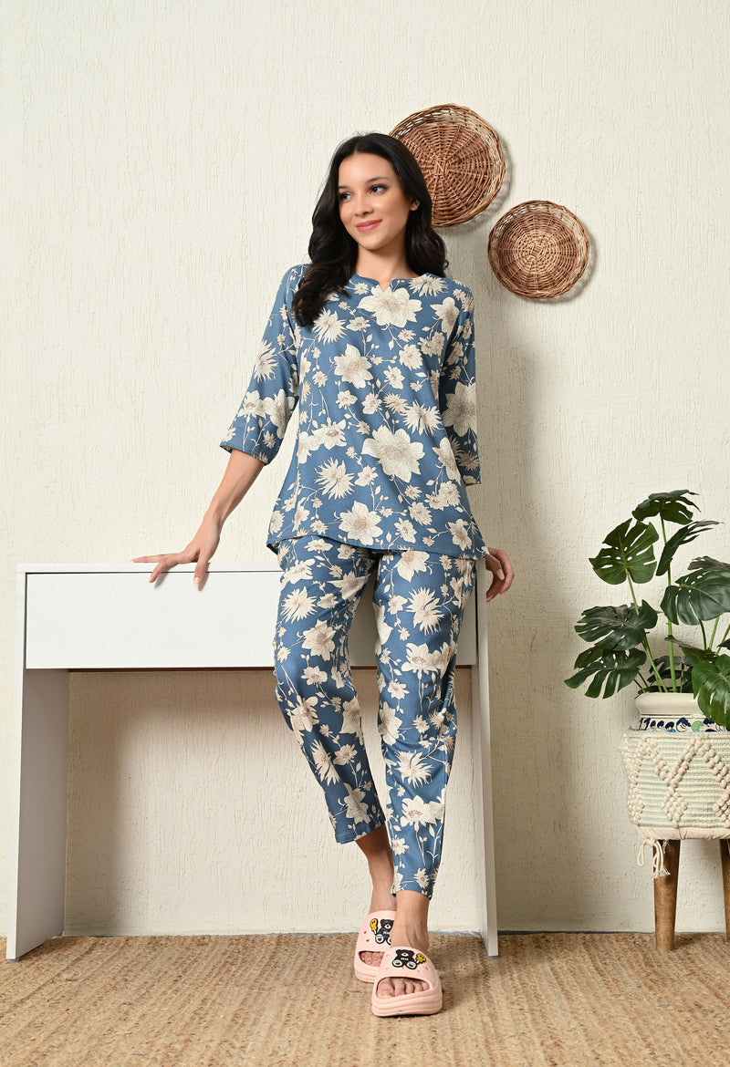 Premium Rayon Printed Night Suit