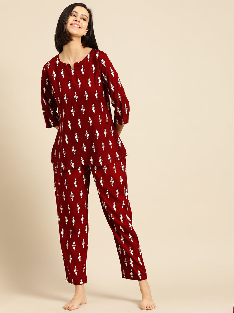 Premium Rayon Printed Night Suit