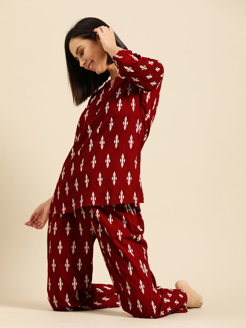Premium Rayon Printed Night Suit